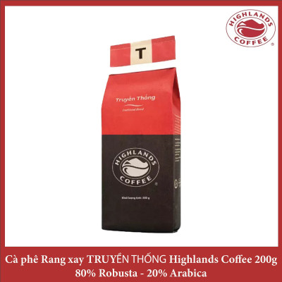 Traditional Blend Thùng 12 gói Cà phê Rang xay Truyền thống Highlands Coffee 200g