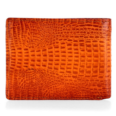 HJ2147 -Bóp nam Huy Hoàng nguyên con vân cá sấu màu vàng