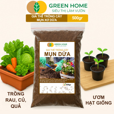 Mụn Xơ Dừa Greenhome, Sfarm, Bao 500GR, Đã Qua Xử Lý, Chuyên Trồng Rau, Hoa Màu, Dâu Tây, Cây Ăn Trái, Thủy Canh