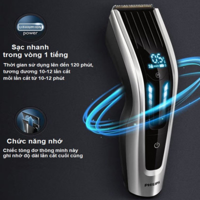 Tông đơ cắt tóc Dualcut, Titanium, Series 9000 Thương hiệu Hà Lan cao cấp Philips - HC9450 - Hàng Nhập Khẩu (Bảo hành 24 Tháng)