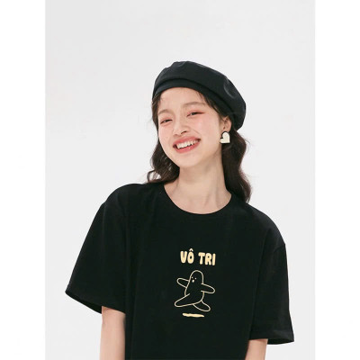 Áo Thun Nữ 100% Cotton In Chữ VÔ TRI Form Rộng Oversize