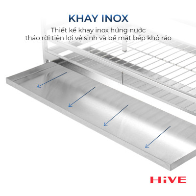 Kệ (giá) để chén bát HiVE New 2 tầng inox 304