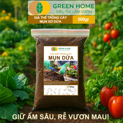 Mụn Xơ Dừa Greenhome, Sfarm, Bao 500GR, Đã Qua Xử Lý, Chuyên Trồng Rau, Hoa Màu, Dâu Tây, Cây Ăn Trái, Thủy Canh