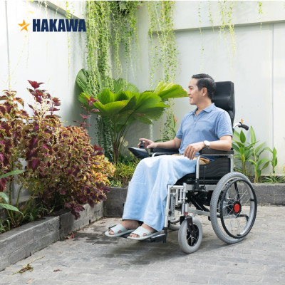 Xe lăn điện ngả nằm tự động HAKAWA HK-XD20 - Ngã nằm thành giường tự động - Bảo hành chính hãng 12 tháng - Hàng nhập khẩu