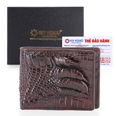 HJ2235 - Bóp nam Huy Hoàng da cá sấu gù chân màu nâu đất