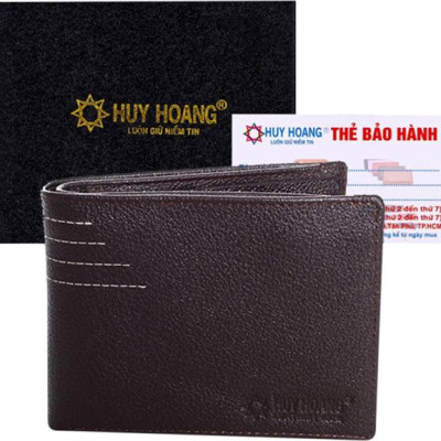 Ví Nam Viền Chỉ Huy Hoàng HT2130 (12.5 x 10 cm) - Nâu