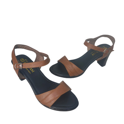 Giày Sandal Nữ Cao Gót HA NAM Da Bò Thật Cao Cấp 7cm DNU2131