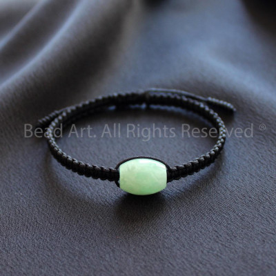 Vòng Tay Thắt Dây Lu Thống Cam Thach Xanh Lá 12x10MM, Vòng Tay Phong Thuỷ, Mệnh Hoả, Mộc S50 - Bead Art