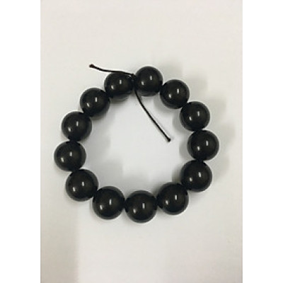 Vòng tay  sừng trâu cao cấp (TH19 màu đen 13 hạt 16ly dài 23,5cm)