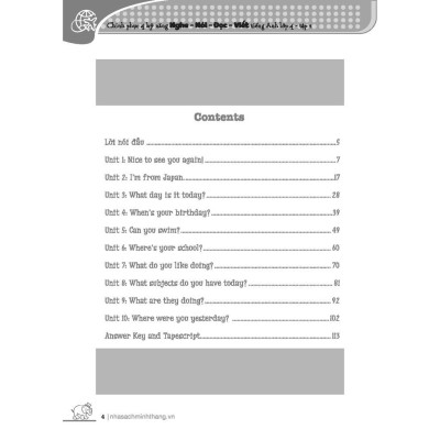 Sách - Chinh Phục 4 Kỹ Năng Tiếng Anh Nghe - Nói - Đọc - Viết Lớp 4 - Tập 1 - Minh Thắng