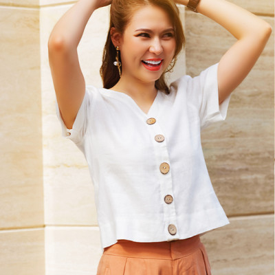 Áo Croptop Linen Calla TOP168 Thời trang thiết kế Hity