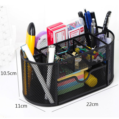 Hộp đựng bút để bàn Văn Phòng Phẩm NASI NS12 nhiều ngăn bằng thép sơn tĩnh điện cứng chắc khay đựng kệ để bút học sinh 