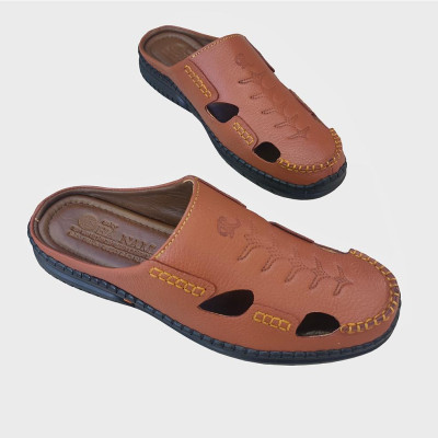 Dép Bít Mũi Nam HÀ NAM Da Bò Thật Cao Cấp GSB20106