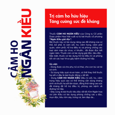 Siro ho thảo dược Ngân Kiều Hoa Việt tăng cường sức đề kháng, hỗ trợ giảm ho hiệu quả Chai 120ml