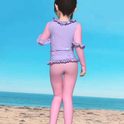 BỘ ĐỒ BƠI DÀI BÉ GÁI XỊN XÒ CHỐNG NẮNG