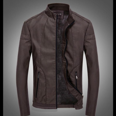 ÁO KHOÁC DA NAM LÓT LÔNG SITAKI - AD14 NÂU