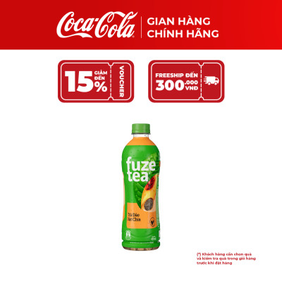 Lốc 6 chai trà đào và hạt chia Fuzetea+ 450ml/chai Coca-Cola Official Store_TK