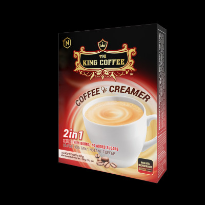 Cà Phê và Bột Kem Không Sữa 2IN1 KING COFFEE - Hộp 15 gói x 10g