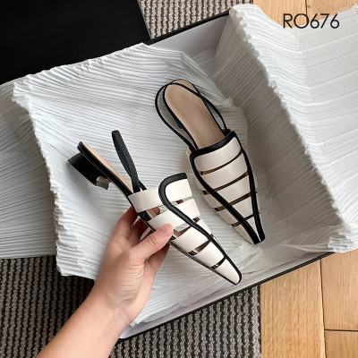 Giày bệt nữ quai chun sau ROSATA RO676 - 2p - Trắng - HÀNG VIỆT NAM - BKSTORE
