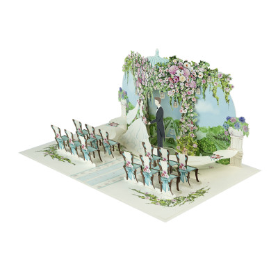 Thiệp 3D Pop Up Lễ Cưới Ngoài Trời – Thiệp Cổng Hoa Đám Cưới, Thiệp Chúc Mừng Wedding Sang Trọng, W15