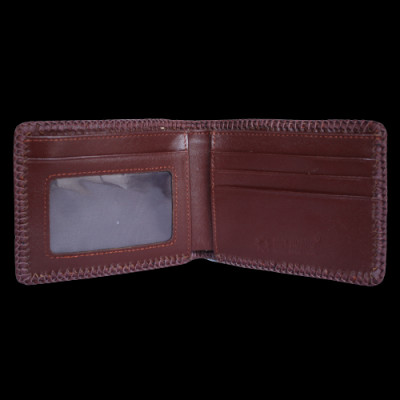 Ví nam da đà điểu da bụng đan viền nhiều màu HJ92439-40-41-42-63 