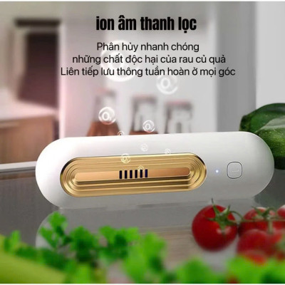 MáyKhử Mùi TủLạnh Mini Tích Hợp Oozone – Lọc Khônng Khíi & Diệt Khuẩn Hiệu Quả đèn trợ sáng