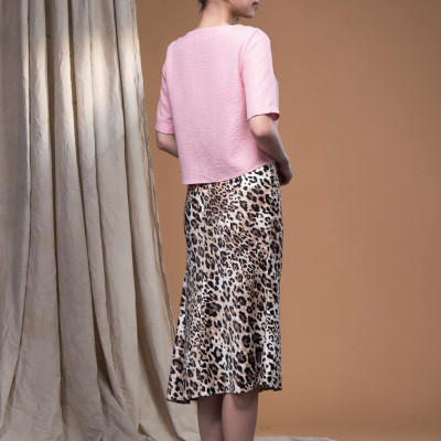 Váy đuôi cá beo lụa cát LM102404 [BST Da Beo]