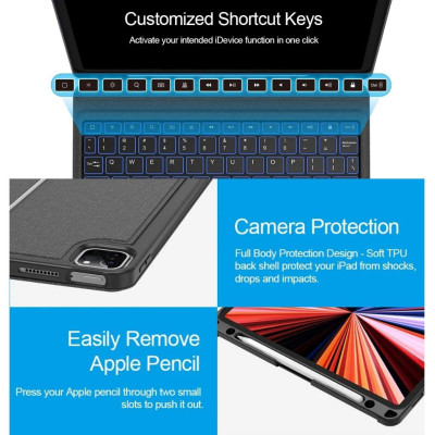 Bao da bàn phím WIWU Mag Touch Keyboard cho iPad Air11 M3 , Air13inch M2 M3, Pro 11 / 12.9 inch / M1 / M2 / M4 , Air 4 / 5 , IPad gen 9 - Hàng chính hãng