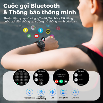 Đồng hồ thông minh SoundPEATS Watch 4 - hỗ trợ nghe gọi - 109 chế độ thể thao - đo nhịp tim, oxy - hàng chính hãng