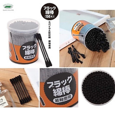 Hộp 150 tăm bông than hoạt tính kháng khuẩn đầu xoắn Ima Krasimo - Hàng nội địa Nhật Bản nhập khẩu chính hãng