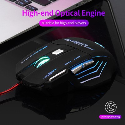 Chuột chơi game có dây công thái học HXSJ S300  nhẹ nhàng đầy màu sắc với DPI có thể điều chỉnh cho người chơi cao cấp