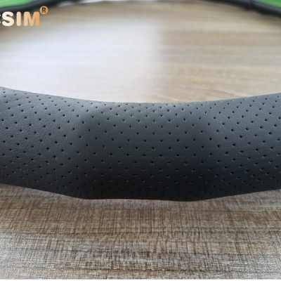 Bọc vô lăng cao cấp Macsim mã 8932 màu đen - Chất liệu da thật - Khâu tay 100% size M