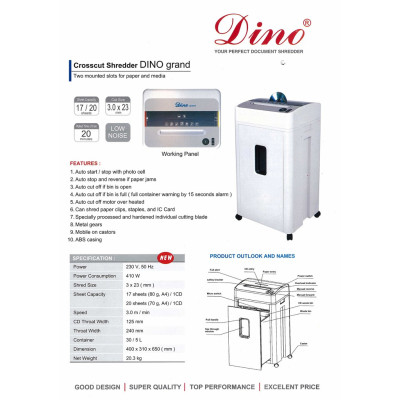 Máy hủy tài liệu DINO Grand - Hàng chính hãng