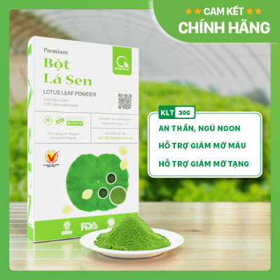 Bột Lá Sen Sấy Lạnh Nguyên Chất Hộp 30g - Ngủ ngon, giảm mỡ máu, giảm cân, mát gan, mờ nám, tàn nhang, đẹp da