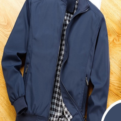 Áo Khoác Dù Nam Xanh Đen Hai Lớp Đơn Giản Cổ Cao - ADD33 