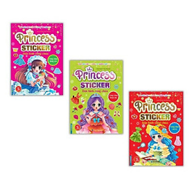 Sách - Princess Sticker Dán Hình Công Chúa - Đáng Yêu + Hoàn Mỹ + Mỹ Lệ - Combo 3 Cuốn - Minh Thắng