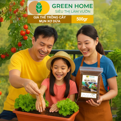 Mụn Xơ Dừa Greenhome, Sfarm, Bao 500GR, Đã Qua Xử Lý, Chuyên Trồng Rau, Hoa Màu, Dâu Tây, Cây Ăn Trái, Thủy Canh