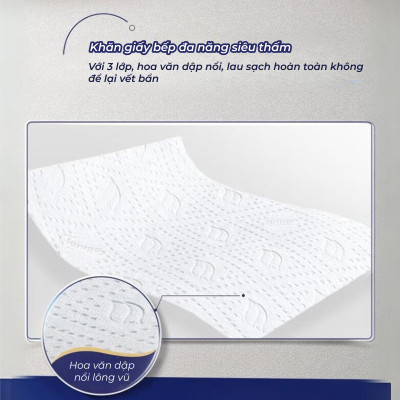 [MUA 1 LỐC TẶNG 1 GÓI KHĂN ƯỚT + 1 GIÁ ĐỠ] Khăn Giấy Bếp Rút Đa Năng Tempo Bền Dai Thương Hiệu Đức