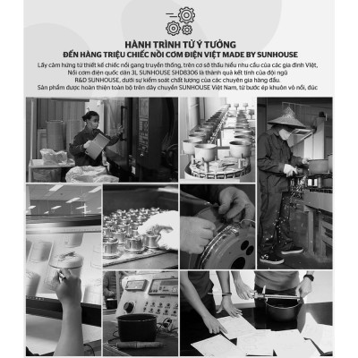 Nồi cơm điện Sunhouse SHD8306, Công suất 900W, Dung tích 3 lít, Lòng nồi phủ chống dính cao cấp, Hàng chính hãng - Bảo hành 12 tháng