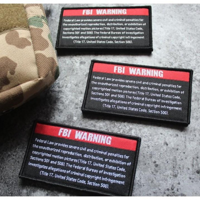 Patch_ miếng dán velcro vải cảnh báo của FBI_chiến thuật