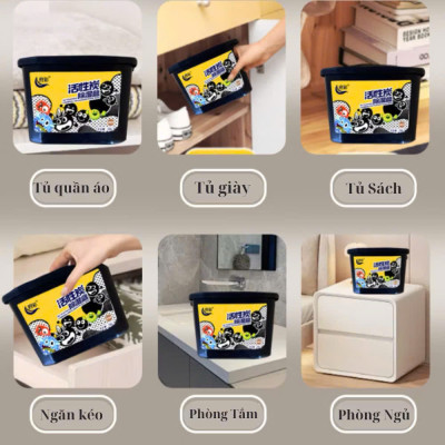 Hộp Hút Ẩm Than Hoạt Tính Chống Ẩm Mốc - Sản Phẩm Hút Ẩm Phòng, Tủ Quần Áo, Giày Dép - HÀNG CHÍNH HÃNG MINIIN