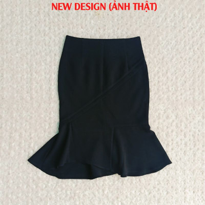 Chân váy đuôi cá công sở nữ dáng midi dài 60cm hàng thiết kế chân váy Hàn Quốc vải kaki thun co giãn New Design MS009