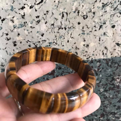 VÒNG BẢN CÚP 15CM DẦY 7CM  ĐÁ MẮT HỔ TỰ NHIÊN VÀNG NÂU BÓNG NAM MỆNH KIM MỆNH THỔ THUỶ FREESIZE