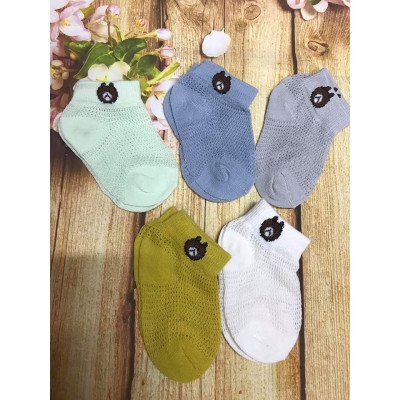 1 đôi tất lưới thông hơi hình gấu cho bé size S