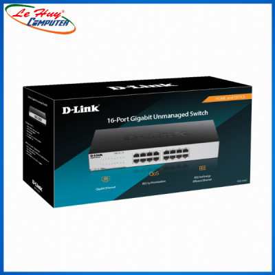 Bộ Chia Mạng Switch D-Link DGS-1016C 16 Cổng RJ45 10/100/1000Mbps Vỏ Kim Loại - Hàng Chính Hãng