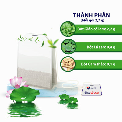 Trà Giải độc mát gan Giảo Cổ Lam Hoa Việt - Hỗ trợ sức khỏe tim mạch, tiểu đường, mỡ máu