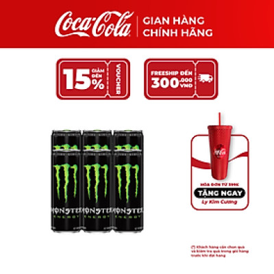 Hộp 6 lon Nước Tăng Lực Giải Khát Monster Energy 355ml/Lon Coca-Cola Official Store_TK