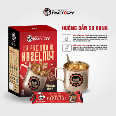 Cà phê sữa vị hazelnut hòa tan The Coffee Factory (Hộp 15 gói x 16g)