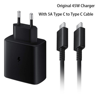 Bộ dây & củ sạc nhanh Samsung 45W Type-C cho Galaxy Note10 Plus, S20 Ultra và các dòng điện thoại khác – Hàng Chính hãng
