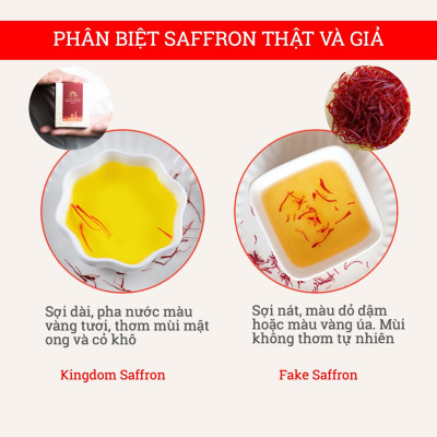 Combo 2 hộp (hộp/1gr) saffron Kingdom Herb, nhụy hoa nghệ tây Iran chính hãng super negin thượng hạng (tặng táo đỏ Tân Cương 10g, bình thủy tinh và nhíp gắp saffron)